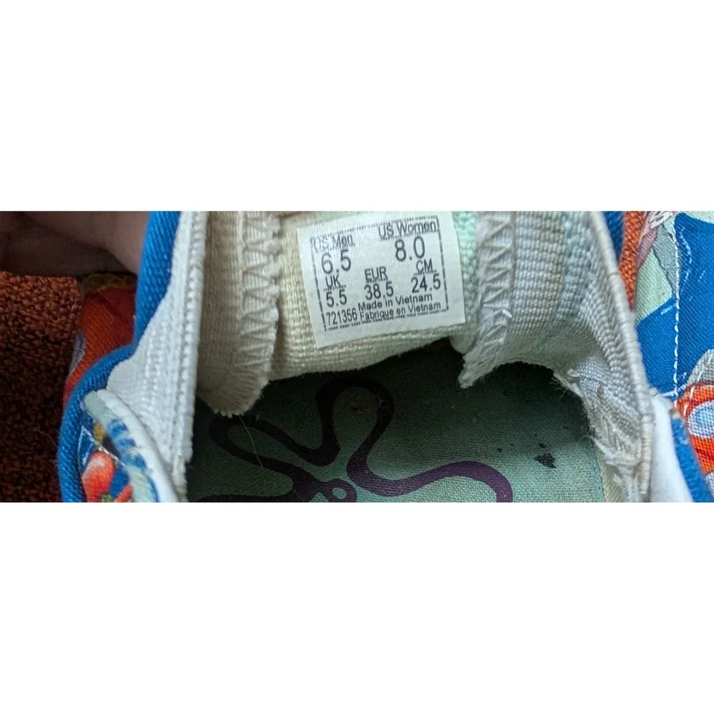 Vans x SpongeBob SquarePants Alohabob Slip-On Blue Character Print Sneakers Sz 8